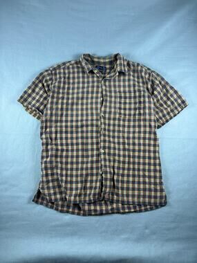 Outback Rider Plaid Orange Button Down Shirt Mens L Casual Vintage 90s